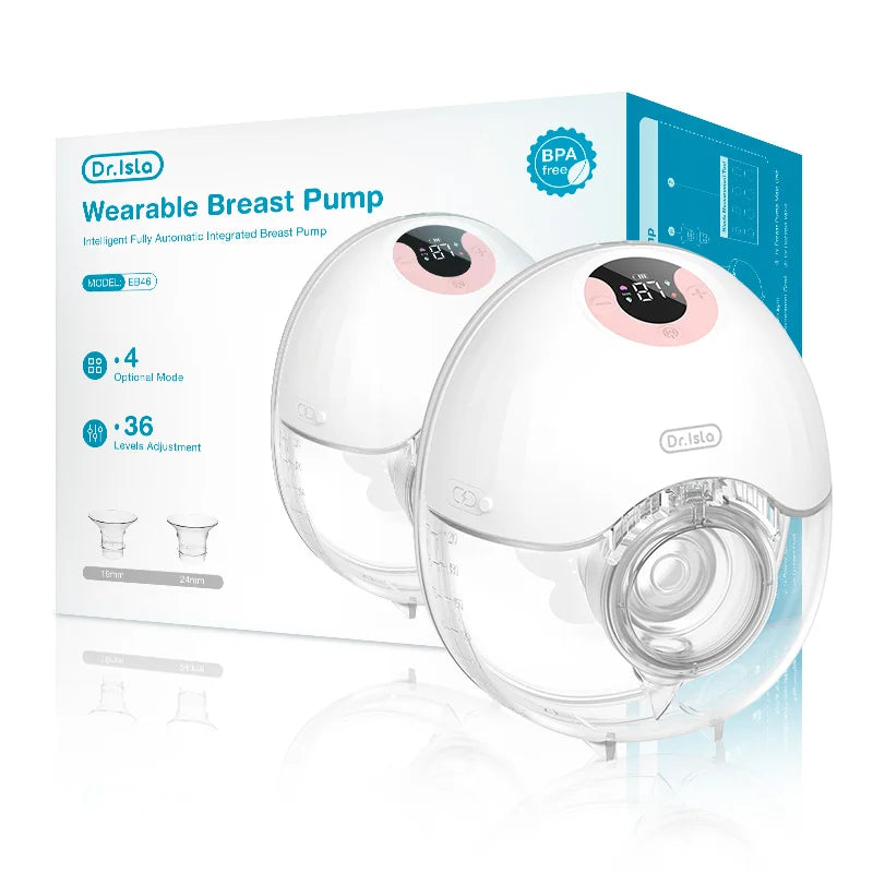 Wearable Breast Pump Electric Breast Pumps Comfort Milk Collector Lightweight with LED Display 4 Modes & 36 Levels EB46